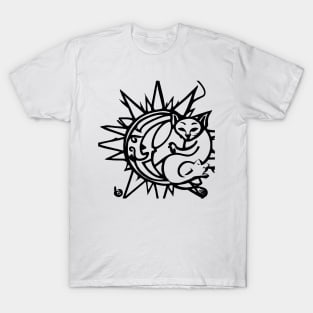 cat inside moon and sun T-Shirt